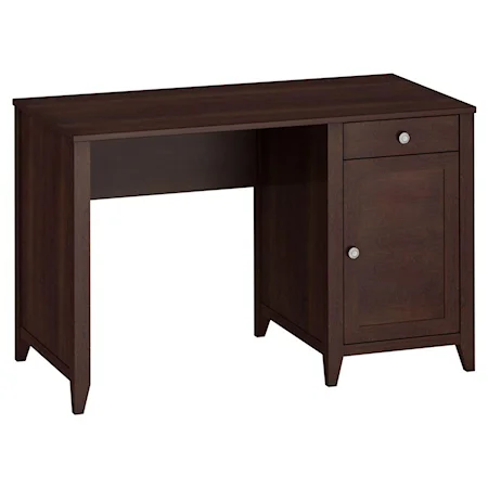 48" Single Pedestal Desk with Single Drawer and Door Storage